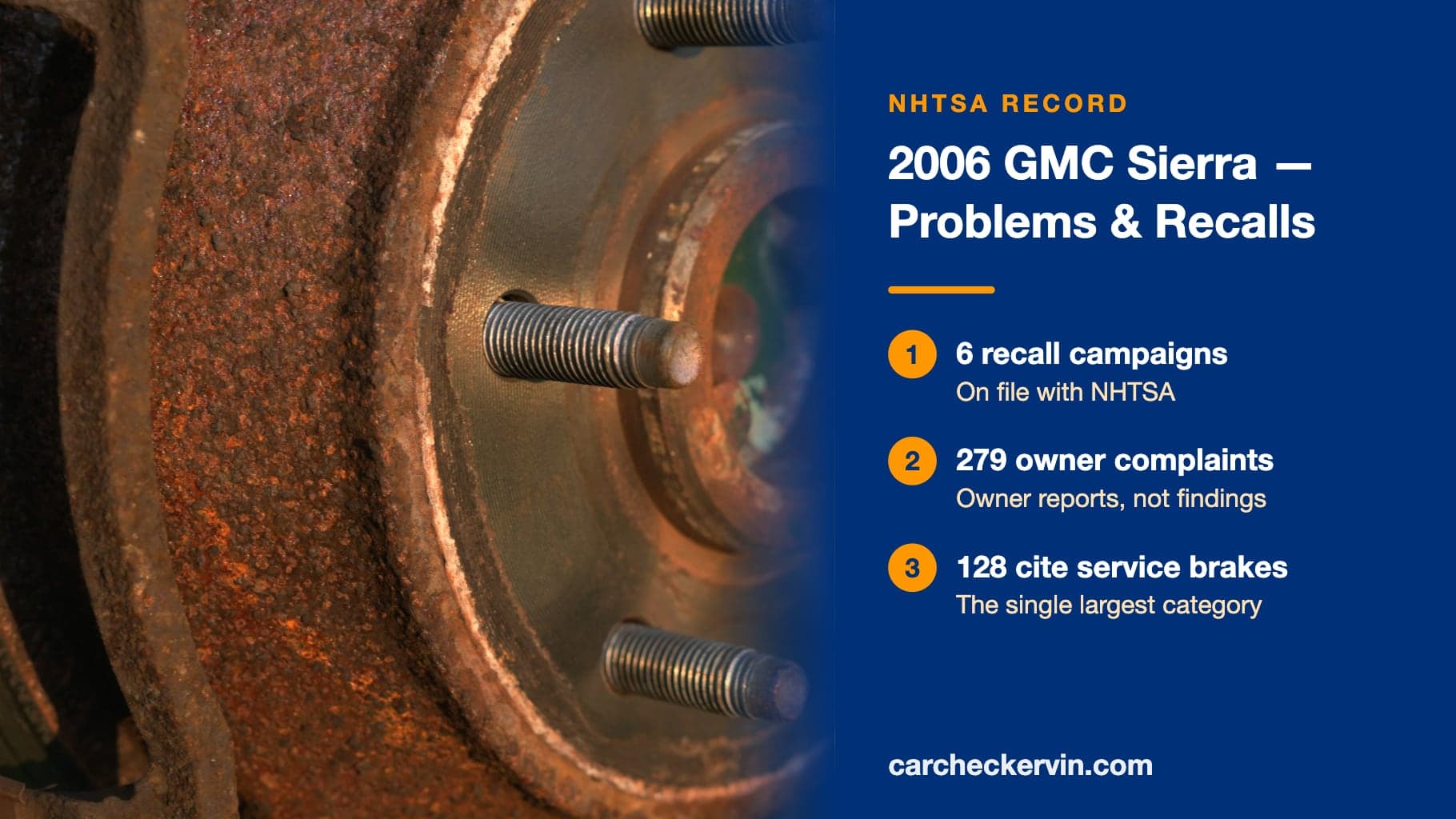 2006 GMC Sierra — 6 NHTSA recall campaigns and 279 owner complaints on file
