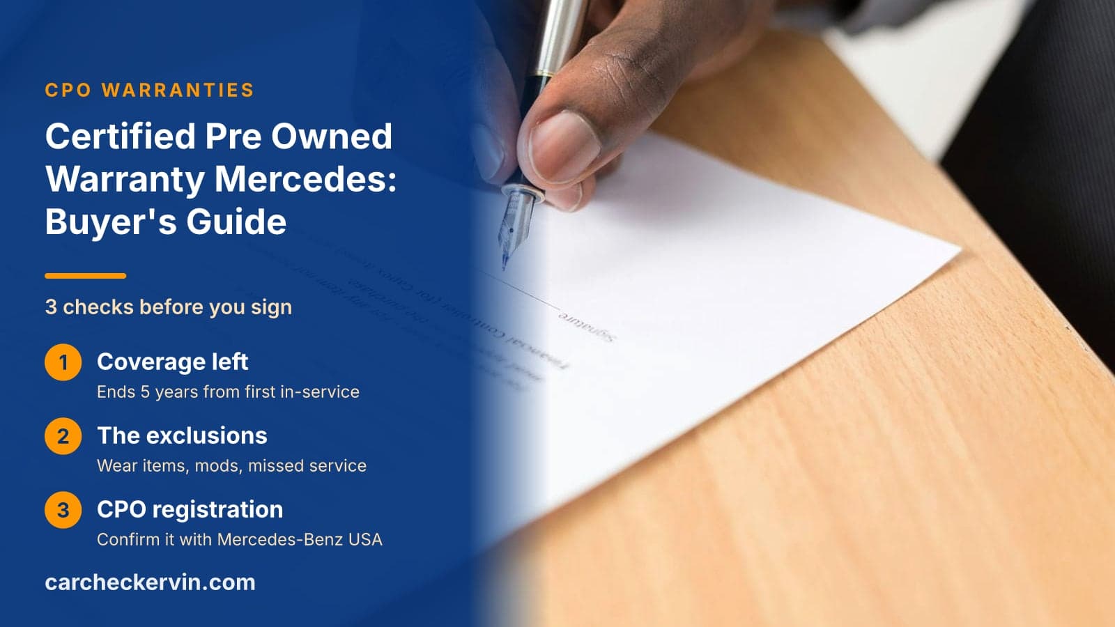 3 checks before you sign: Coverage left, The exclusions and CPO registration