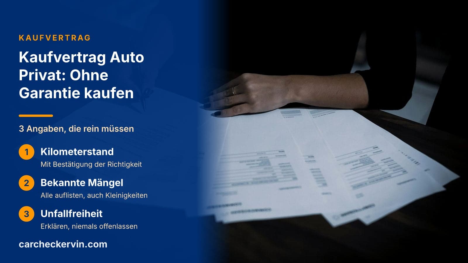 3 Angaben, die rein müssen: Kilometerstand, Bekannte Mängel und Unfallfreiheit