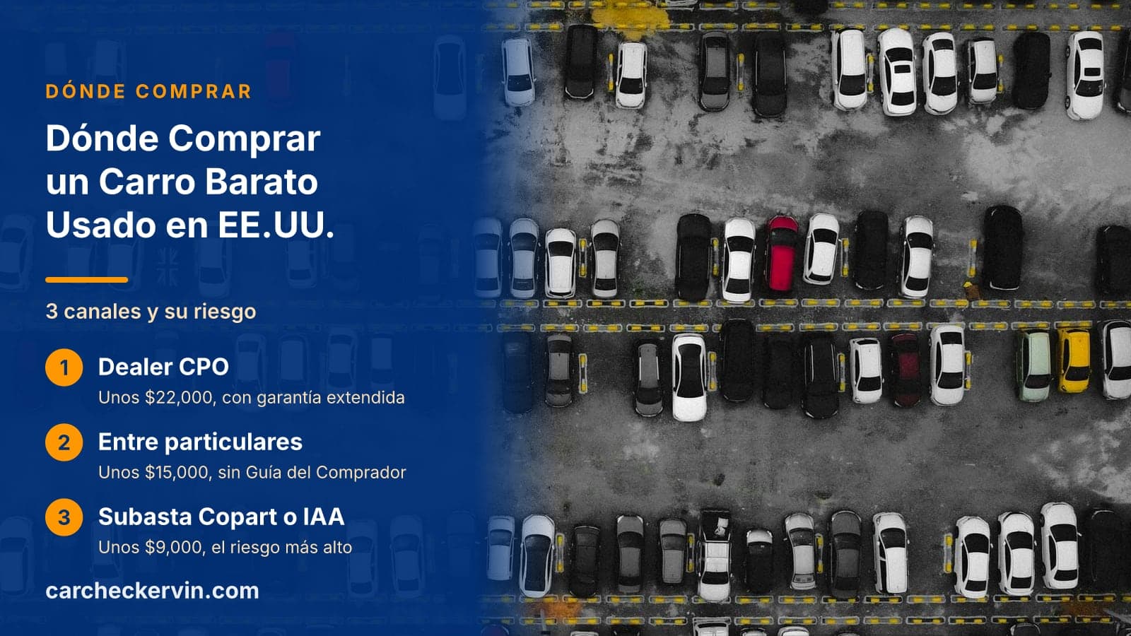 3 canales y su riesgo: Dealer CPO, Entre particulares y Subasta Copart o IAA