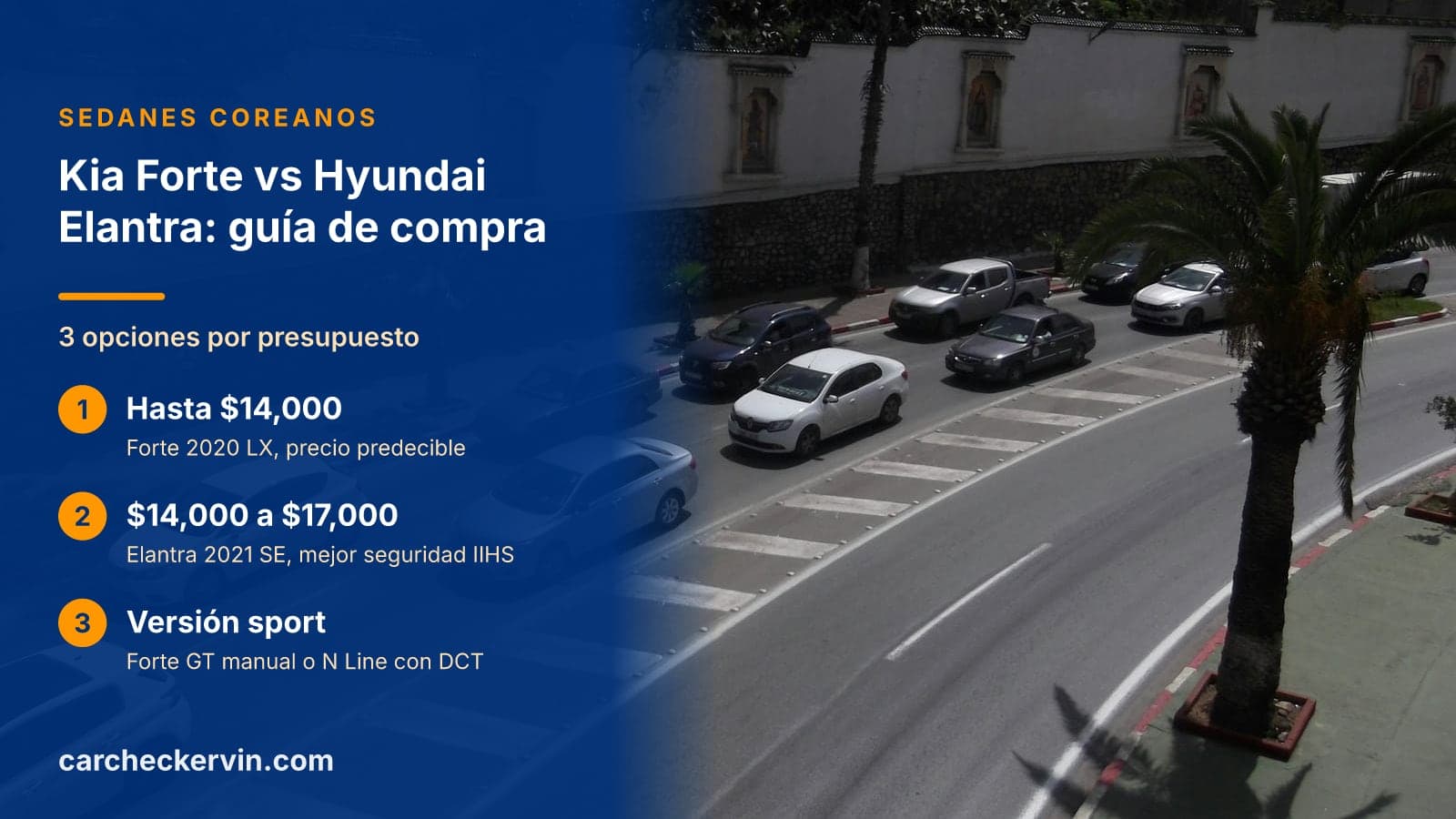 3 opciones por presupuesto: Hasta $14,000, $14,000 a $17,000 y Versión sport