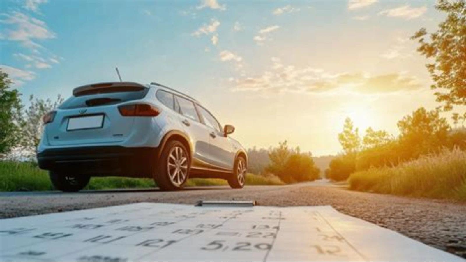 used car dealership warranty paperwork — vehicle photo