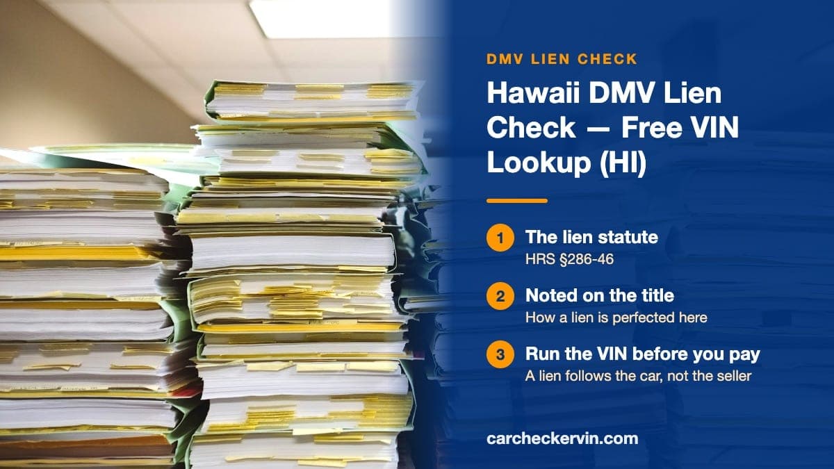 Stacks of filed paperwork and folders in an office in Hawaii