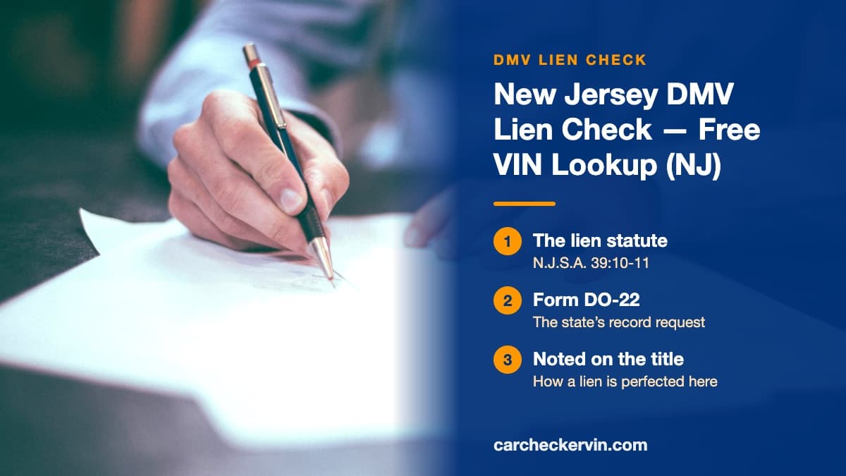 Someone in New Jersey signing a document at a desk with a ballpoint pen