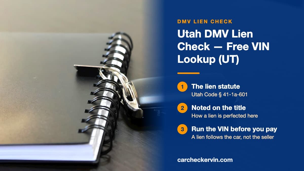 A car key fob resting on a spiral notebook in Utah
