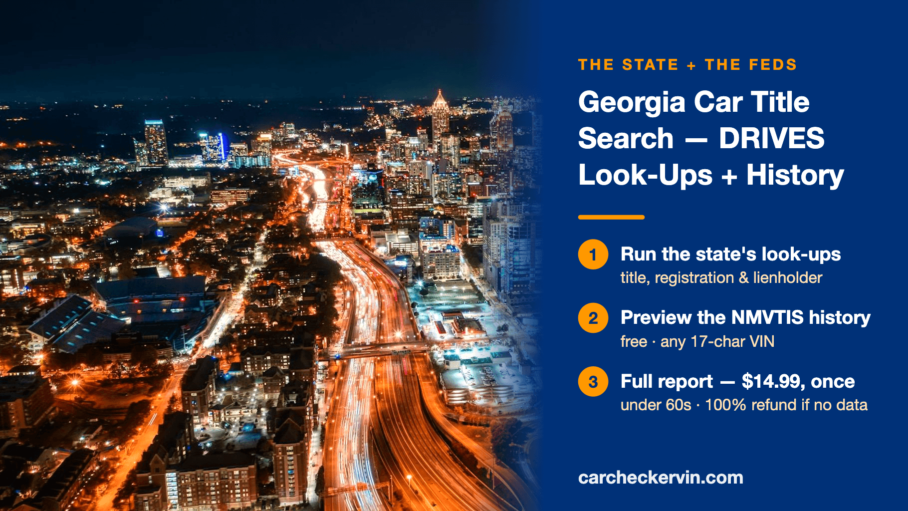 Georgia car title search steps: DRIVES look-ups, free preview, full report