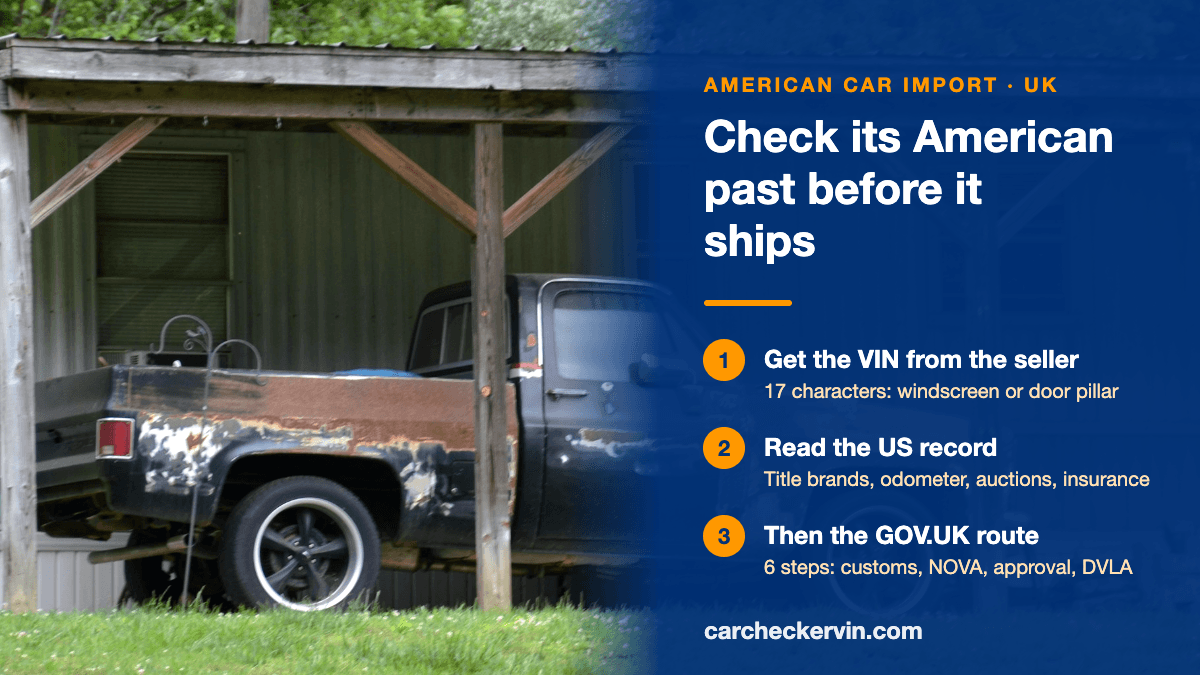 Rusted American pickup and three steps to check it before UK import