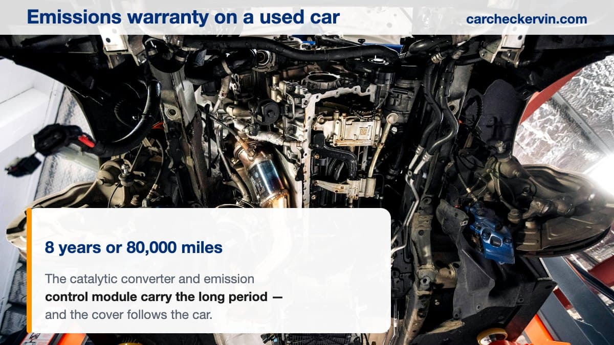 Exhaust and emission control components beneath a vehicle on a lift