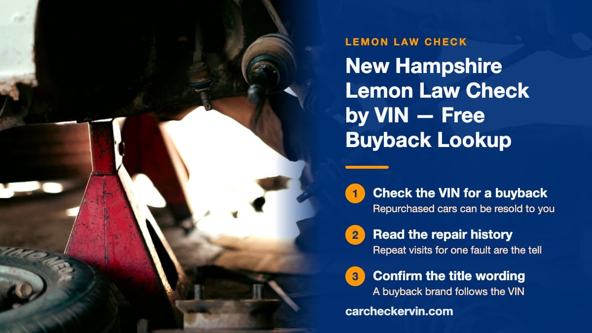 Inspecting a used car in New Hampshire for a manufacturer buyback history