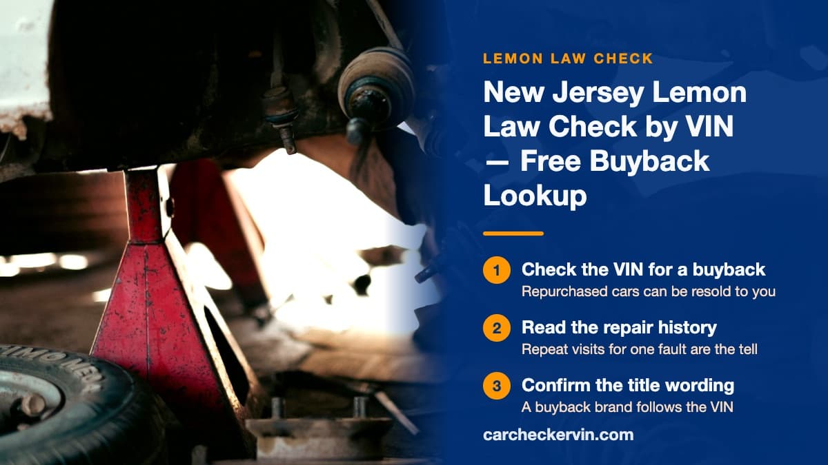 Inspecting a used car in New Jersey for a manufacturer buyback history