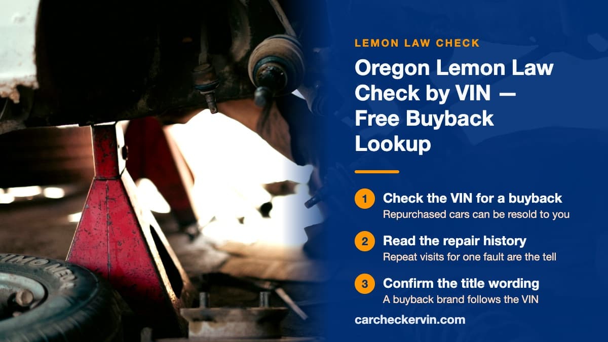 Inspecting a used car in Oregon for a manufacturer buyback history