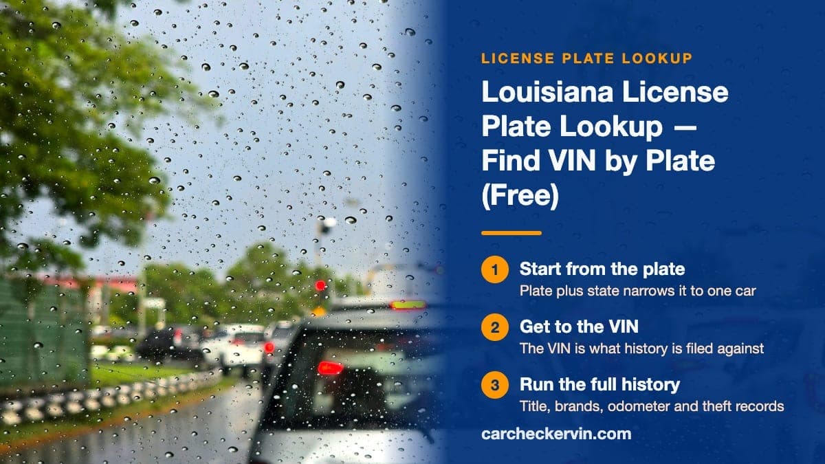 Looking up a Louisiana license plate to find the vehicle identification number