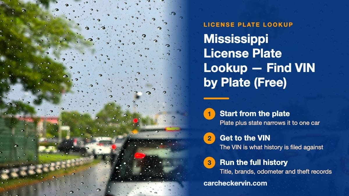 Looking up a Mississippi license plate to find the vehicle identification number