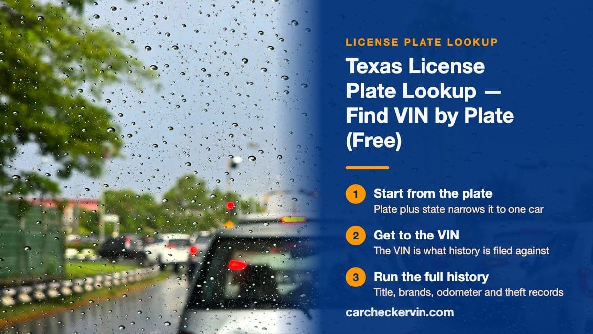 Looking up a Texas license plate to find the vehicle identification number