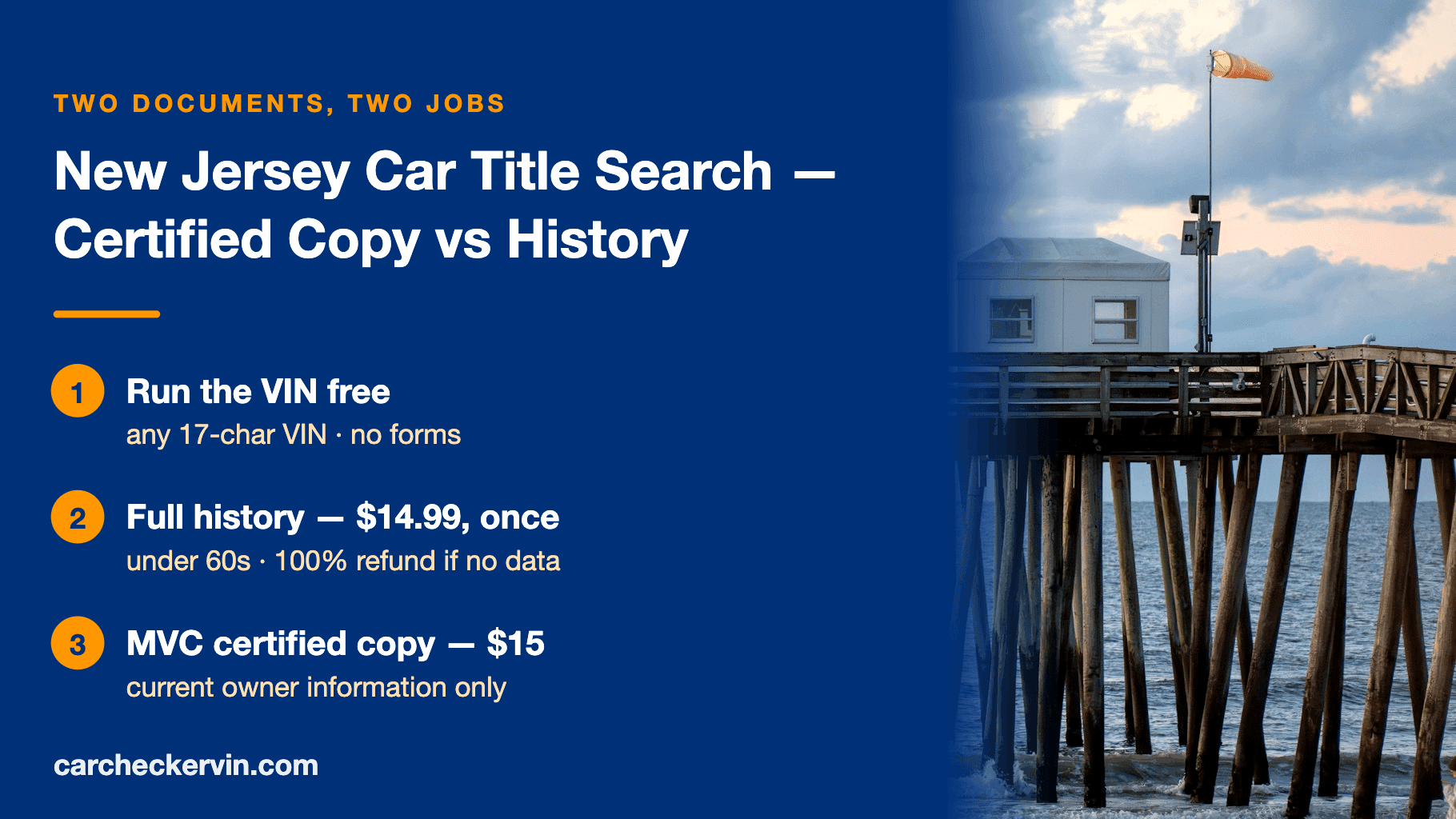 New Jersey car title search: certified MVC copy versus full federal history