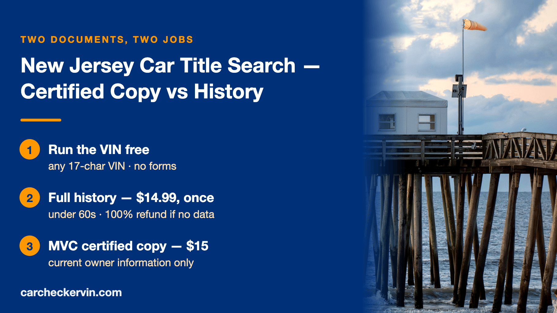 New Jersey car title search: certified MVC copy versus full federal history
