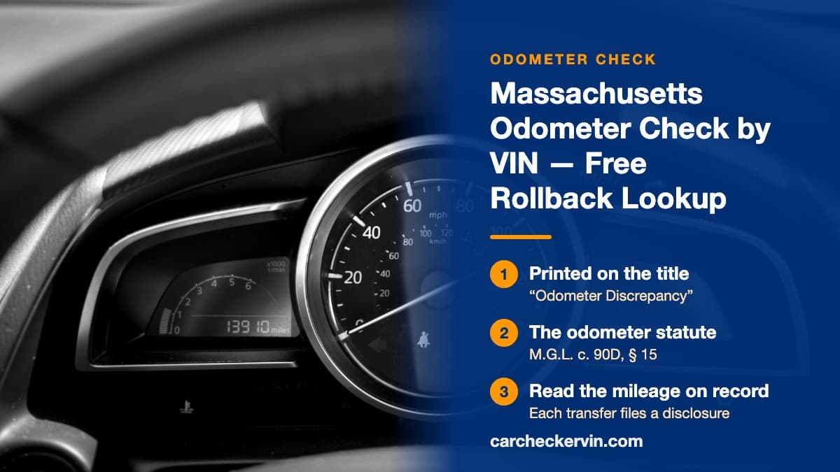 A black and white car speedometer in Massachusetts with an odometer reading 13,910 miles