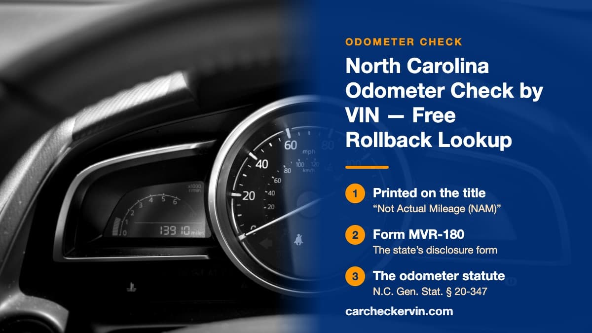 A black and white car speedometer in North Carolina with an odometer reading 13,910 miles