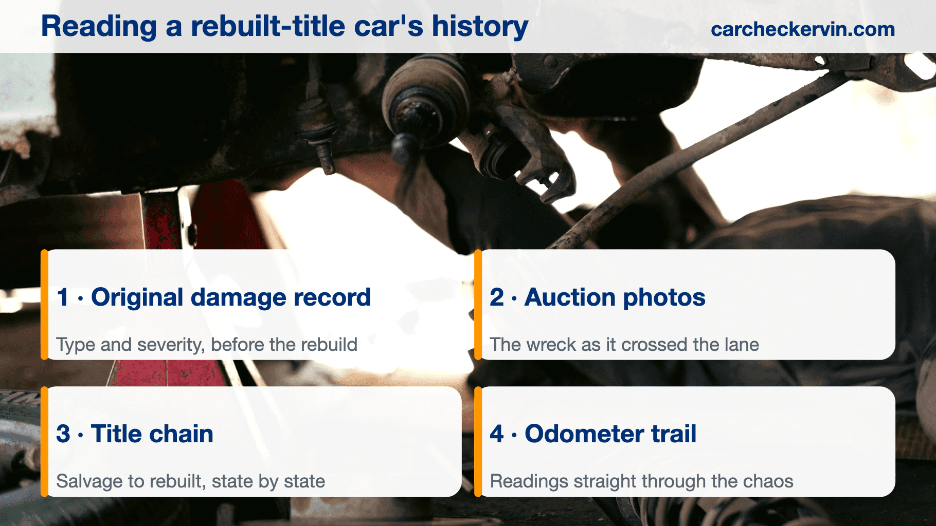 What to check in a rebuilt title car's history before buying