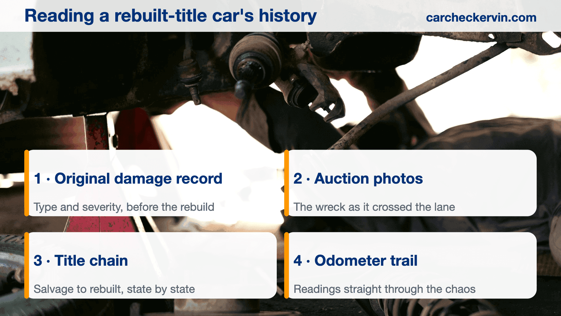 What to check in a rebuilt title car's history before buying
