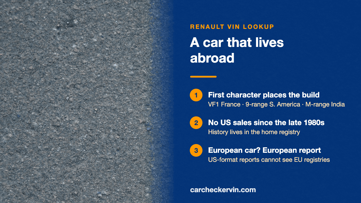 How a Renault VIN places the build country and points at the right history registry