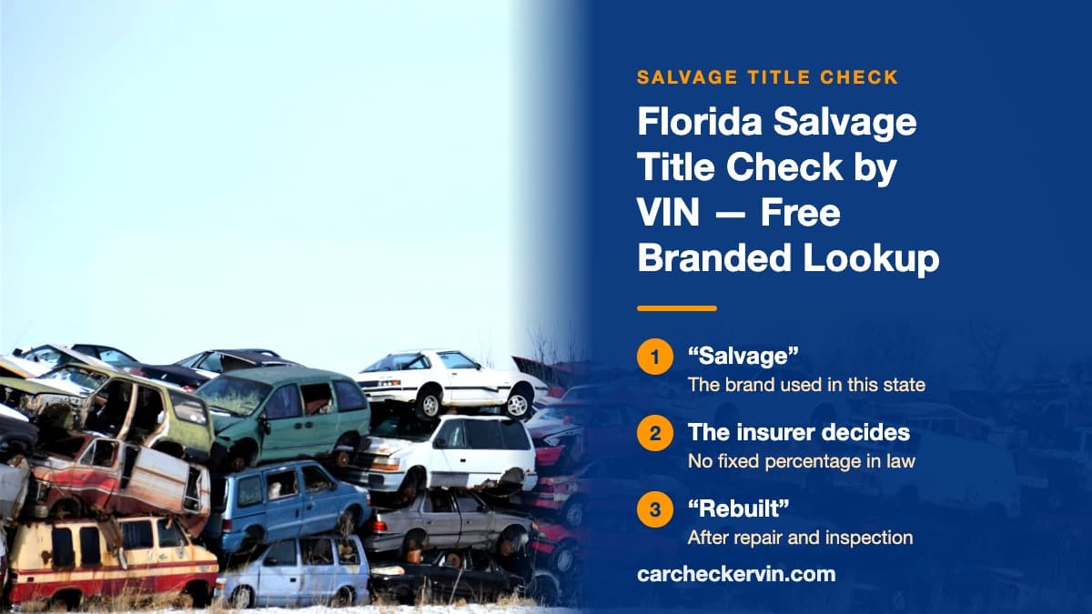 Wrecked cars stacked two and three high at a salvage yard in Florida