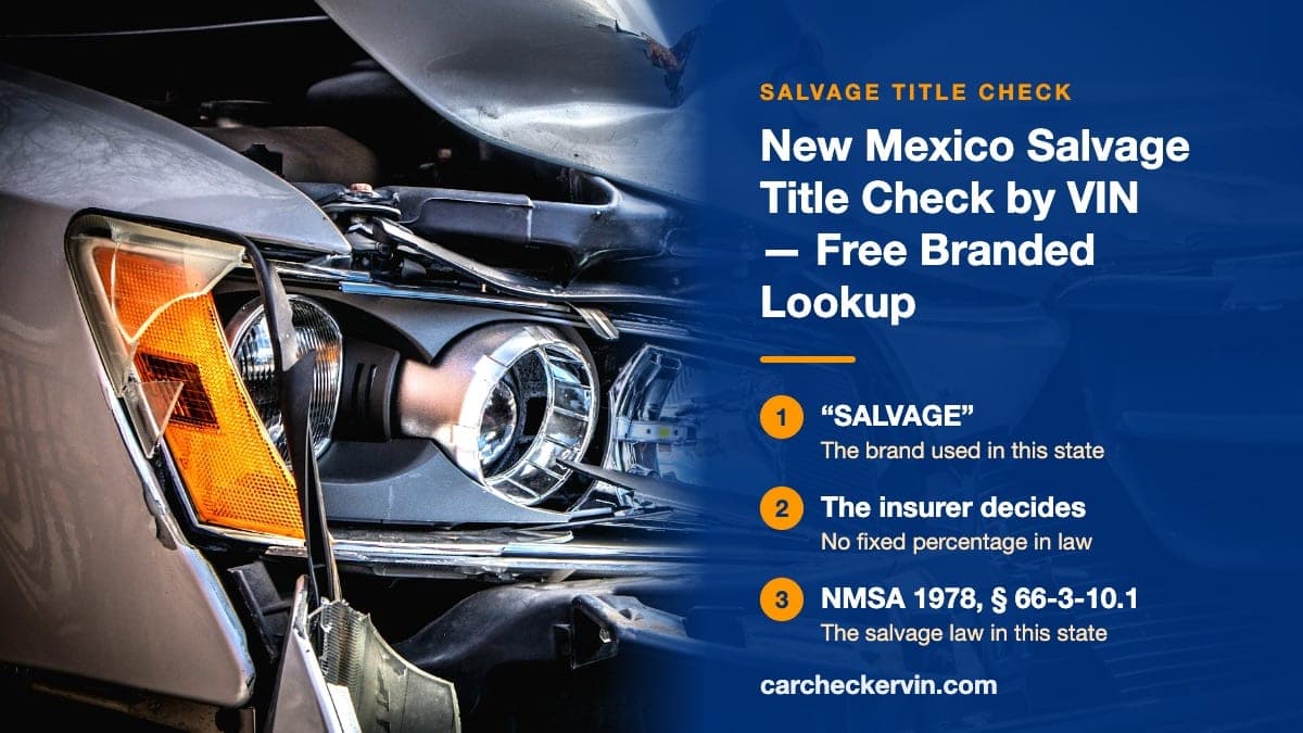 A car in New Mexico with a crushed hood and its headlight assembly torn out by a front-end collision