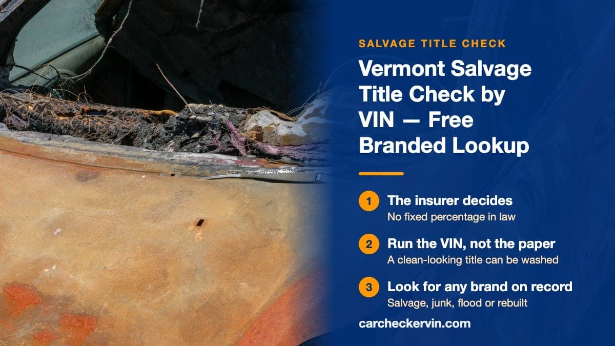 A burned-out car in Vermont, its dashboard melted and the paint scorched off the bodywork