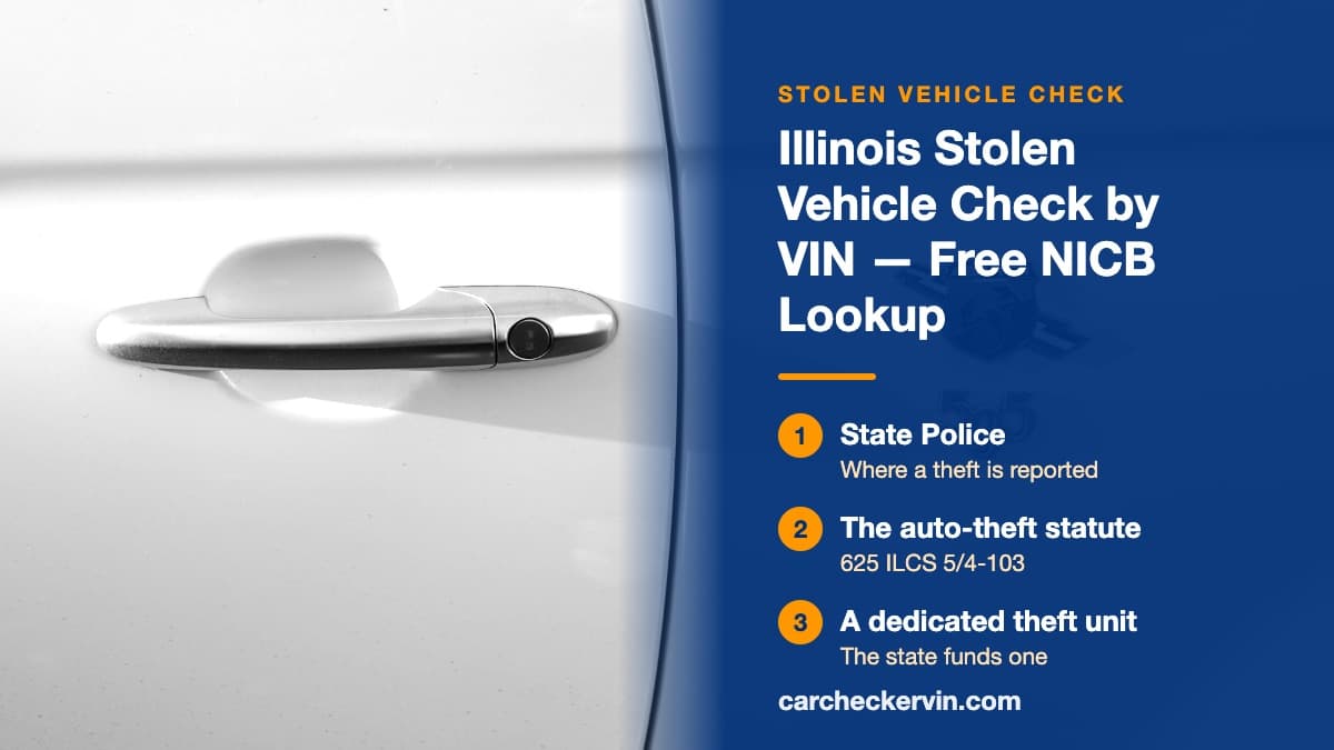A close-up of the door handle and key lock of a white car in Illinois