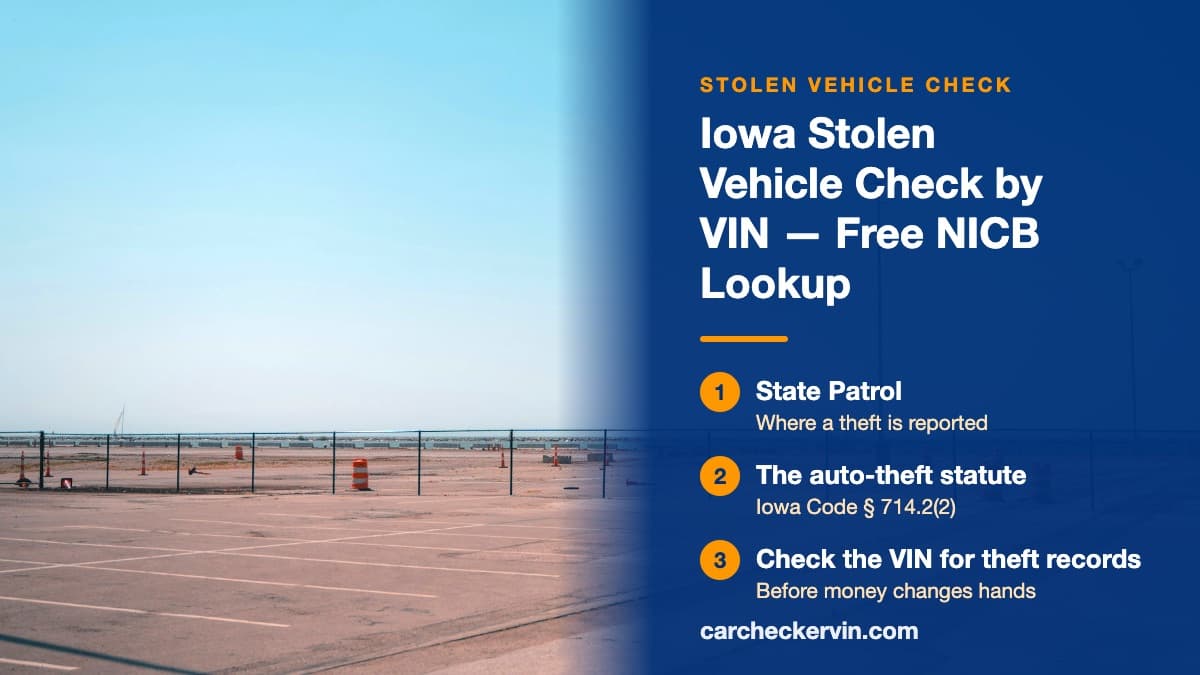 Empty marked parking bays in Iowa behind a chain-link fence, every space unoccupied