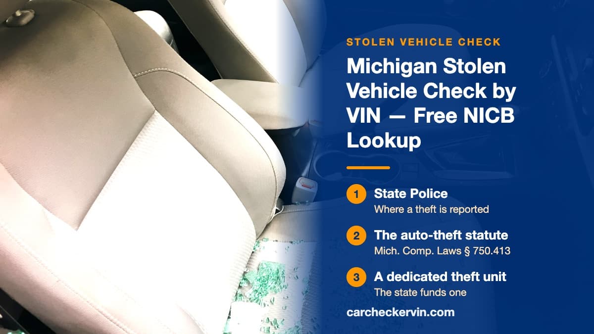 Shattered safety glass scattered across the passenger seat of a car in Michigan after a break-in