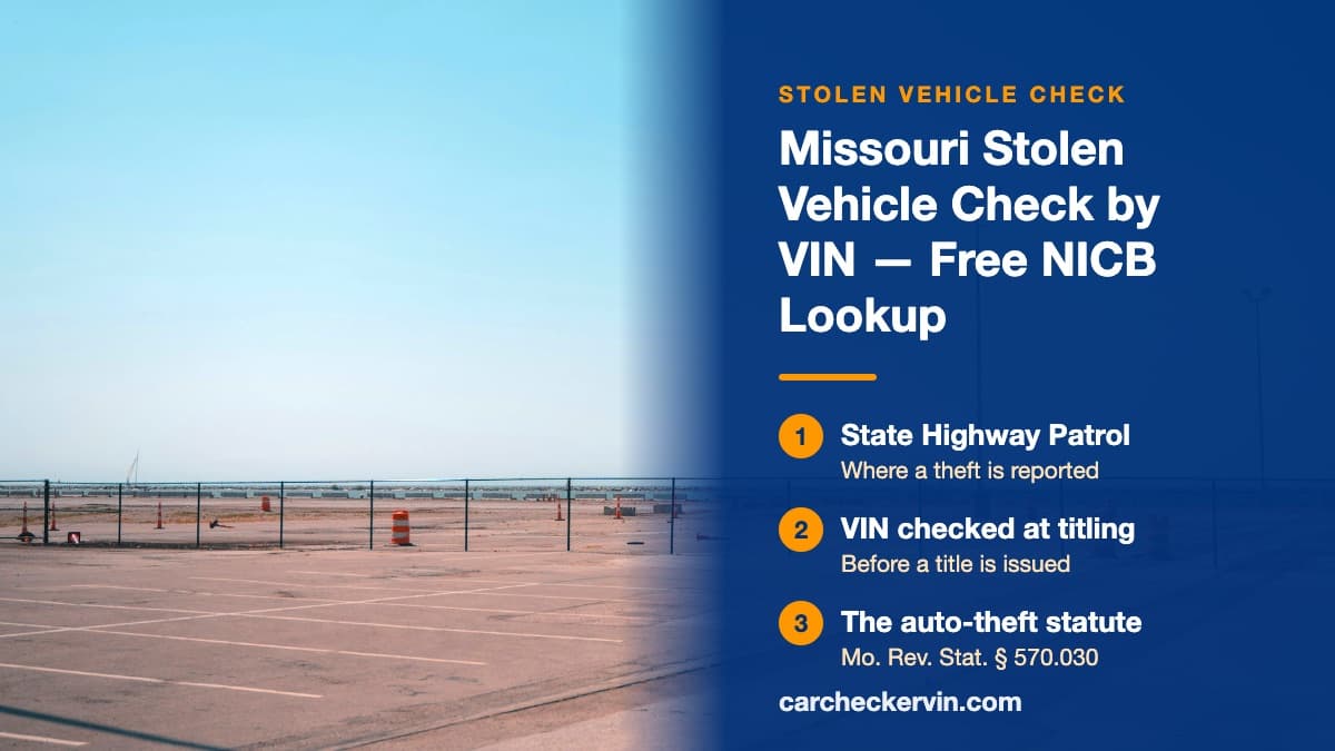 Empty marked parking bays in Missouri behind a chain-link fence, every space unoccupied
