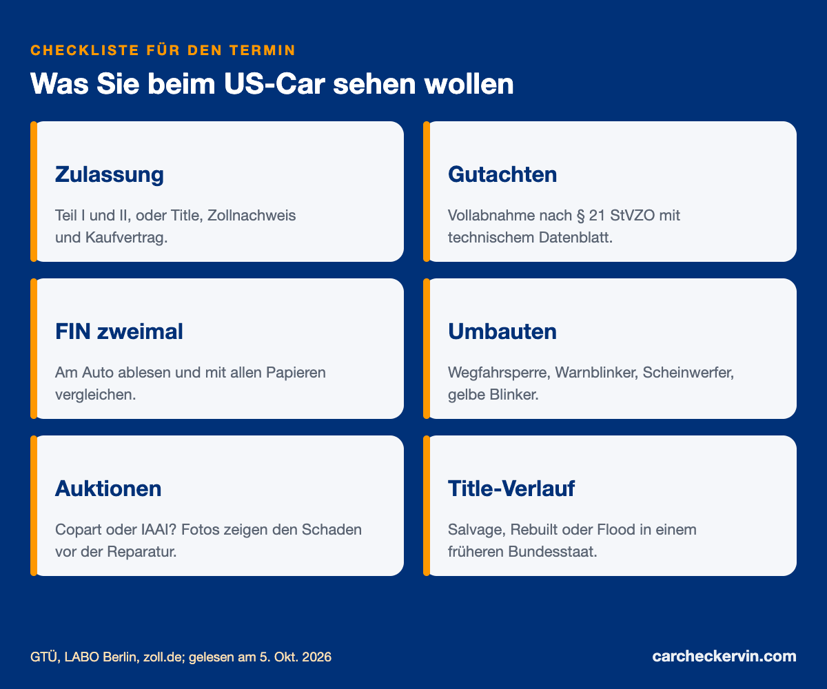 Checkliste für den Kauf eines US-Cars: Papiere, FIN, Umbauten, Vorgeschichte